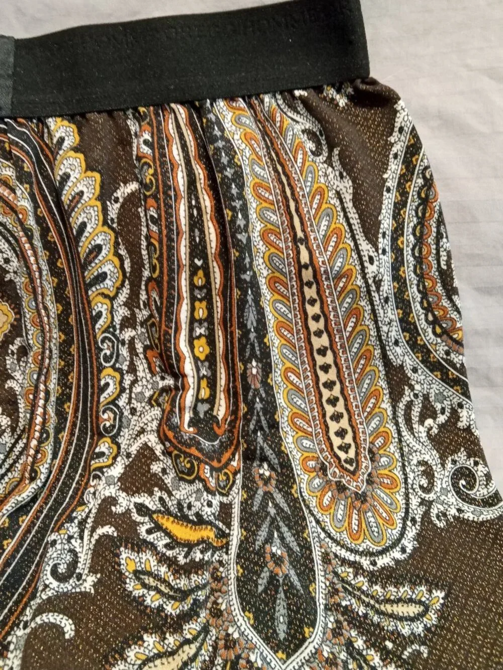 Men's Gregg Homme Brown & Gold Paisley Boxers with Black Waistband